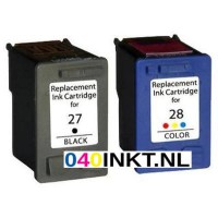 HP 27XL 28XL (C8727A) (C8728A) Set Zwart en Kleur (Huismerk)